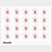 Cute Panda in Cupcake Aangepaste Kinder Valentijns Ronde Sticker (Vel)
