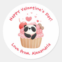 Cute Panda in Cupcake Aangepaste Kinder Valentijns