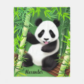 Cute Panda in een bos van Bamboe Fleece Deken (Voorkant)
