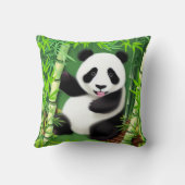 Cute Panda in een bos van Bamboe Kussen (Achterkant)