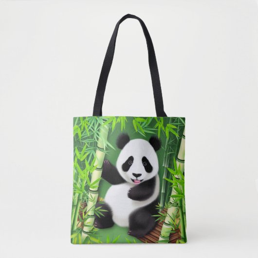 Cute Panda in het bos van Bamboe Tote Bag (Voorkant)