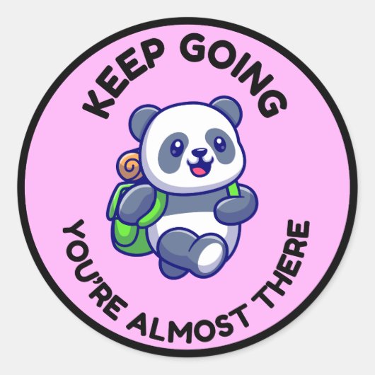 Cute Panda Inspirational Sticker (Voorkant)