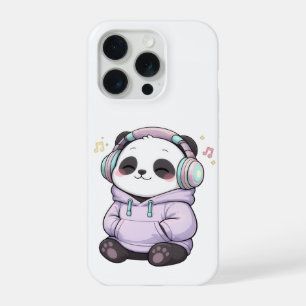 Cute Panda iPhone Hoesje Kawaii Hoofdtelefoon Ae 15 Pro Case