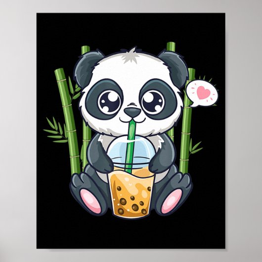 Cute Panda Kawaii Anime Otaku Japanse belbokbobbel Poster (Voorkant)