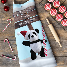Cute Panda Kerst Koekjes Bakken Tijd Schort