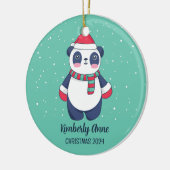 Cute Panda Kerstmis Snowy Winter Holiday Keramisch Ornament (Links)
