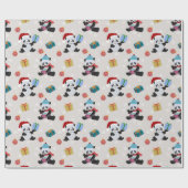 Cute Panda-kerstpatroon Cadeaupapier (Vlak)