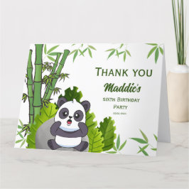 Cute Panda Kiddie Birthday Bedankkaart