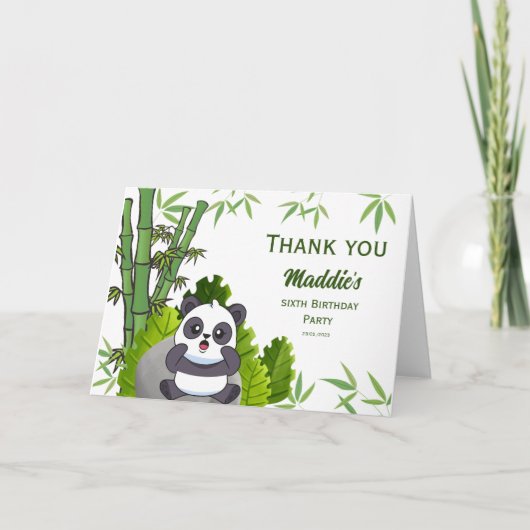 Cute Panda Kiddie Birthday Dank je wel Bedankkaart (Voorkant)