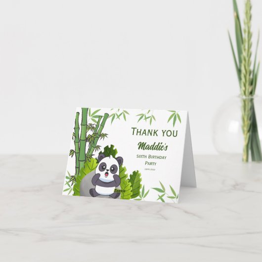 Cute Panda Kiddie Birthday Dank je wel Bedankkaart (Achterkant)