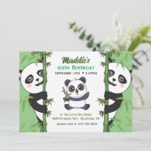 Cute Panda Kiddie Birthday Party Kaart (Staand voorkant)