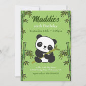 Cute Panda Kiddie Birthday Party Kaart (Voorkant)