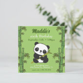 Cute Panda Kiddie Birthday Party Kaart (Staand voorkant)