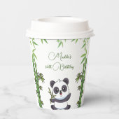 Cute Panda Kiddie Birthday Party Paper cup Papieren Bekers (Achterkant)