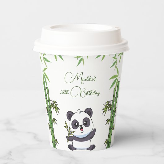 Cute Panda Kiddie Birthday Party Paper cup Papieren Bekers (Voorkant)