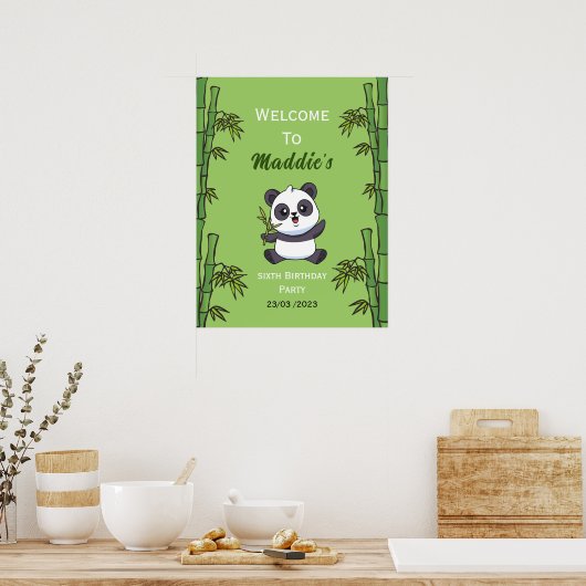 Cute Panda Kiddie Birthday Party Poster (Keuken)
