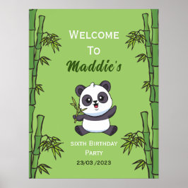 Cute Panda Kiddie Birthday Party Poster