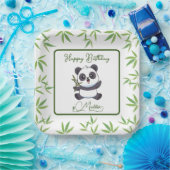 Cute Panda Kiddie Birthday Party Supplies Papieren Bordje (Feest)