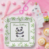 Cute Panda Kiddie Birthday Party Supplies Papieren Bordje (Feest)