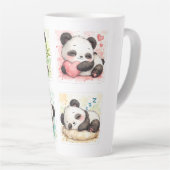 Cute Panda Latte Mok Esthetisch Aquarel (Rechterhoek)