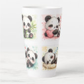 Cute Panda Latte Mok Esthetisch Aquarel (Voorkant)