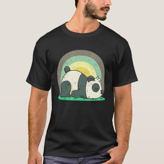 Cute Panda Lazy Zoo Animal Wildlife Sleepy Panda B T-shirt (Voorkant)