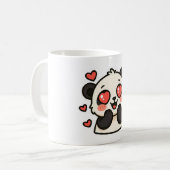 Cute Panda Love Mug – Kawaii Heart Eyes design Koffiemok (Voorkant links)
