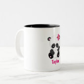 Cute Panda Lover Personaliseren Tweekleurige Koffiemok (Voorkant links)