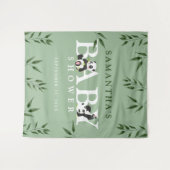 Cute Panda & Loverige Neutrale Achtergrond Baby Sh Wandkleed (Voorkant (horizontaal))