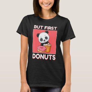 Cute Panda, maar eerste donuts en cupcake Japans S T-shirt