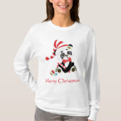 Cute Panda Merry Kerstmis T-shirt (Voorkant)
