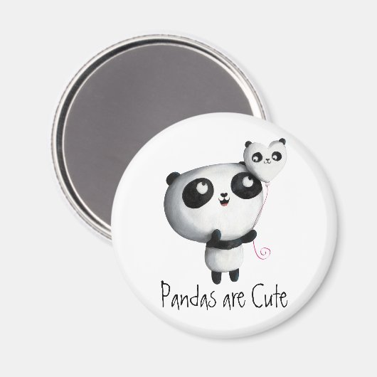 Cute Panda met ballon Magneet (Voorkant / Achterkant)
