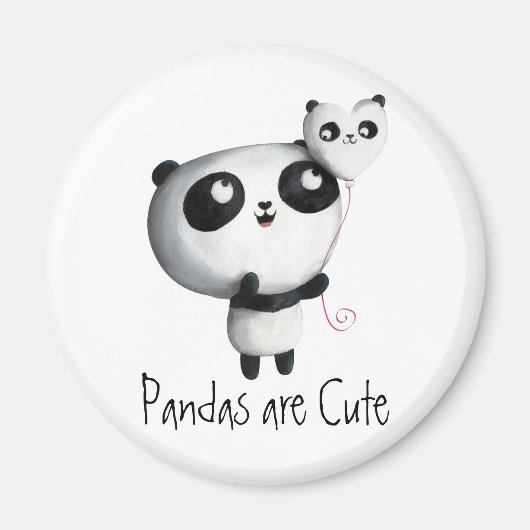 Cute Panda met ballon Magneet (Voorkant)