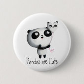 Cute Panda met ballon Ronde Button 5,7 Cm (Voorkant)