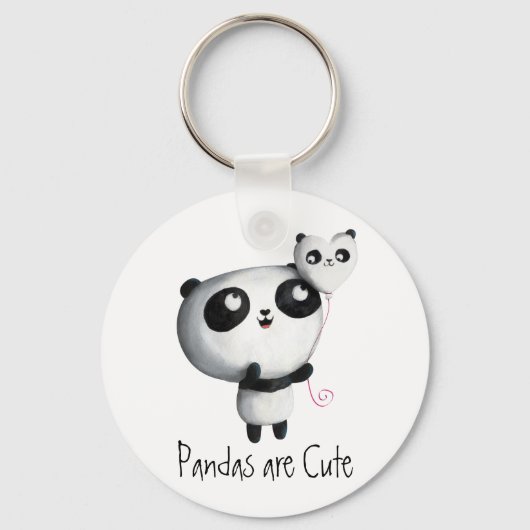 Cute Panda met ballon Sleutelhanger (Voorkant)
