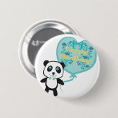 Cute panda met ballonbadge ronde button 5,7 cm (Voorkant /achterkant)