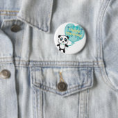 Cute panda met ballonbadge ronde button 5,7 cm (In situ)
