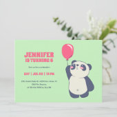 Cute Panda met ballonvaardige Cartoons kinderen op Kaart (Staand voorkant)