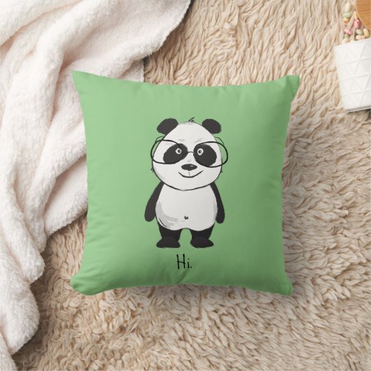 Cute Panda met bril Kussen (Deken)