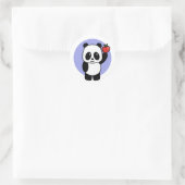 Cute Panda met een helder rood appel Ronde Sticker (Tas)