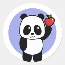 Cute Panda met een helder rood appel