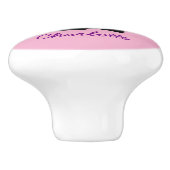 Cute Panda met een Roze Gepersonaliseerde Naam van Keramische Knop (Zijkant)