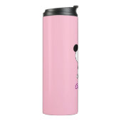 Cute Panda met een roze hart op maat Thermosbeker (Gedraaid links)