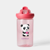 Cute Panda met een roze hart Waterfles (Voorkant)