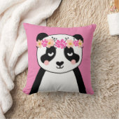 Cute Panda met Flowers-meiden kamerlooddeken Kussen (Deken)