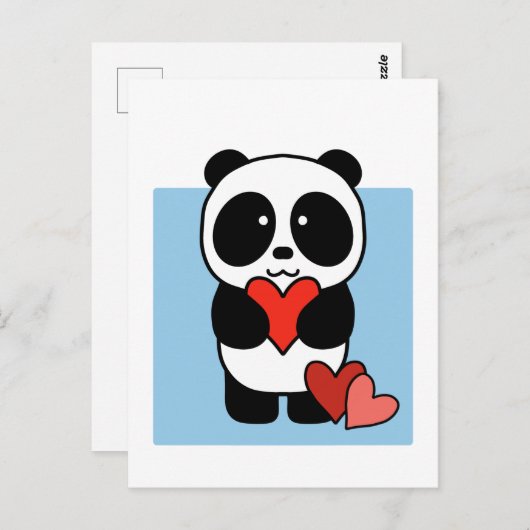 Cute Panda met hart - 1000Pandas-Briefkaart Briefkaart (Voorkant / Achterkant)