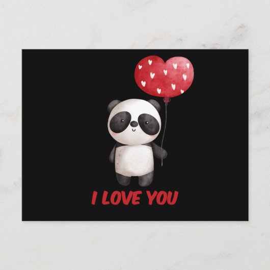 Cute Panda met hart | Ik hou van Valentijn Gift Briefkaart (Voorkant)