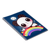 Cute panda met kawaï eten op regenboog notitieboek (Rechterzijde)