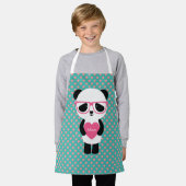 Cute Panda met roze bril Schort (Gedragen)