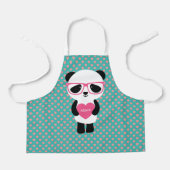 Cute Panda met roze bril Schort (Voorkant)